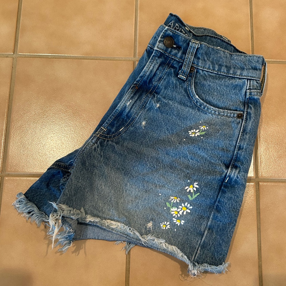 Flowery High-rise Denim Shorts